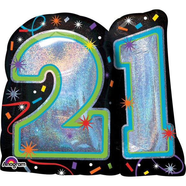 Brilliant Birthday 21 Holographic SuperShape 68x66cm Sale