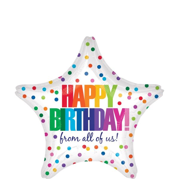 Happy Birthday From All of Us Dots Foil Balloon 45cm Online Sale