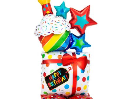 Stacked Birthday Iconz AirLoonz Foil Balloon 71x139cm Fashion