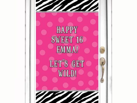 Zebra Party Personalized Door Decoration 65 x 33in Cheap