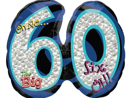 Oh No The Big 60 Holographic Balloon 26 x 21in Discount