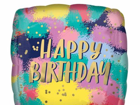 Painted Birthday Colors Foil Balloon 45cm Online now