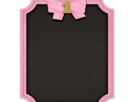 1st Birthday Girl Easel Glitter Sign Decoration on Sale