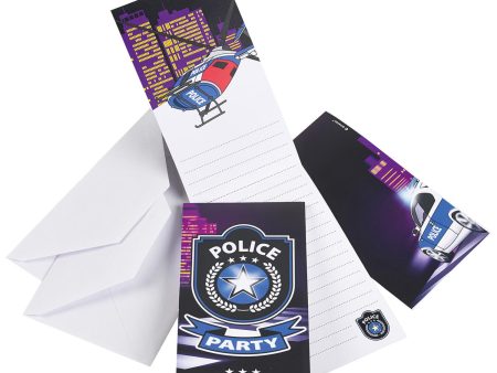 Police Invitation Cards & Envelopes 8pcs Online now