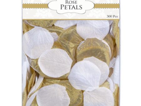 Gold White Fabric Confetti Petals 2in, 300pcs Fashion