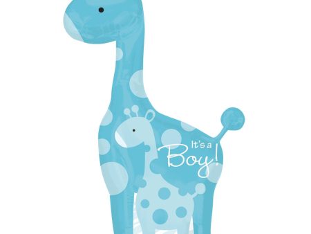 Safari Baby Boy Giraffe Foil Balloon 25 x 42in Online