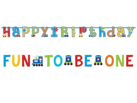 All Aboard Birthday Letter Banners Combination 2pcs Online Sale