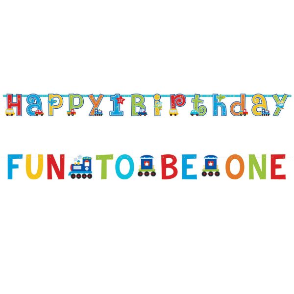 All Aboard Birthday Letter Banners Combination 2pcs Online Sale