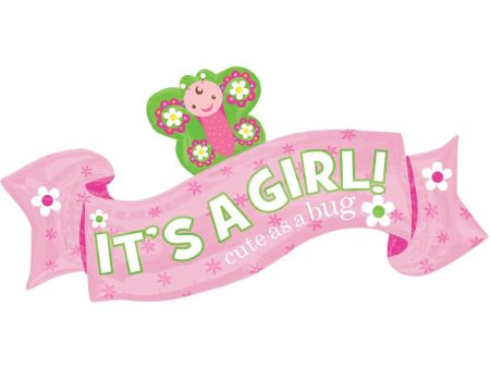 Welcome Little One Girl Supershape Foil Balloon 40 x 22in Hot on Sale