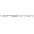 Silver Happy Anniversary Banner 7.75ft Supply