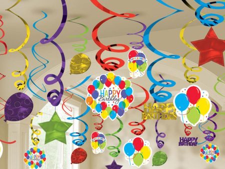 Balloon Bash Swirl Decorations 50pcs For Sale