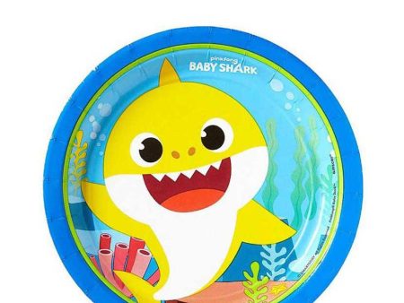 Baby Shark Round Paper Plates 7in, 8pcs For Discount