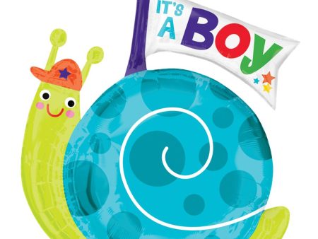 It s a Boy Snail SuperShape Balloon 27x29in Online Hot Sale