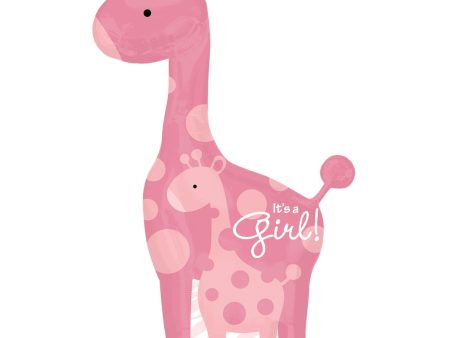 Safari Baby Girl Giraffe Foil Balloon 25 x 42in Online Sale