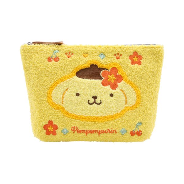 Japan Sanrio - Pompompurin  Classical Houndstooth and Flowers  Sagara Embroidery Pouch Online Sale