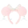 TDR - Minnie Mouse Sparking Sequin Ribbon & Beads Ear Headband Color Pink(Release Date: Dec 5, 2024) Online Sale