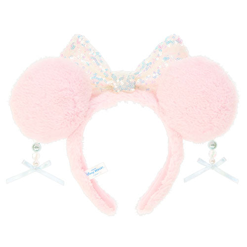 TDR - Minnie Mouse Sparking Sequin Ribbon & Beads Ear Headband Color Pink(Release Date: Dec 5, 2024) Online Sale