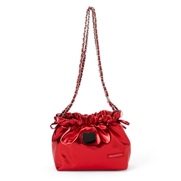 Japan Sanrio - Hello Kitty Metallic Drawstring Shoulder Bag (Color: Red) Online Hot Sale