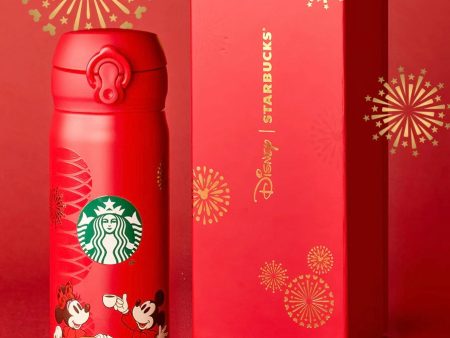 Starbucks China x Disney - Chinese New Year 2025 - 1S. Mickey & Minnie Red Stainless Steel Handy Bottle 500ml Cheap