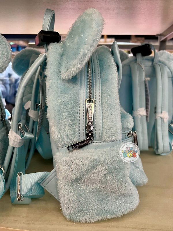 DLR WDW - Loungefly Minnie Baby Blue Tinsel Faux Fur Backpack Online Sale