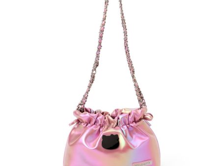 Japan Sanrio - Hello Kitty Metallic Drawstring Shoulder Bag (Color:Pink) Hot on Sale