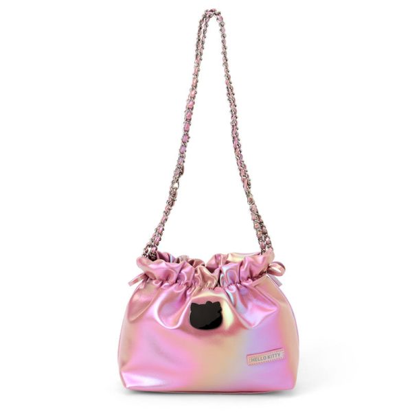 Japan Sanrio - Hello Kitty Metallic Drawstring Shoulder Bag (Color:Pink) Hot on Sale