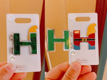 SHDL - Disney Character English Alphabet ‘H’ Happy Pin Fashion