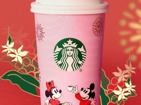 Starbucks China x Disney - Chinese New Year 2025 - 3S. Mickey & Minnie Pink Stainless Steel ToGo Cup 430ml Online