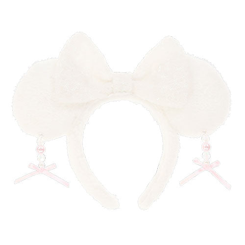 TDR - Minnie Mouse Sparking Sequin Ribbon & Beads Ear Headband Color White (Release Date: Dec 5, 2024) For Discount