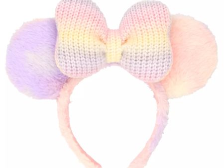 TDR - Minnie Mouse  Knit  Bow and Fluffy Pastel Color Ear Headband (Release Date: Nov 28, 2024) Hot on Sale