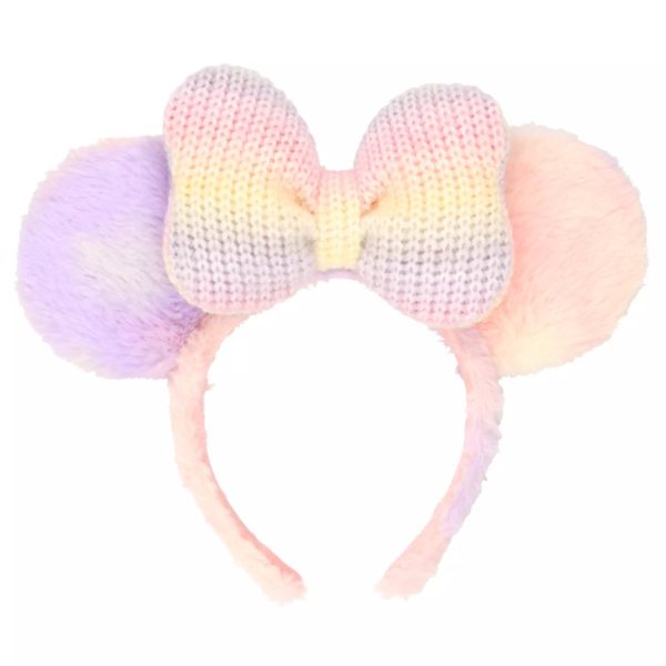 TDR - Minnie Mouse  Knit  Bow and Fluffy Pastel Color Ear Headband (Release Date: Nov 28, 2024) Hot on Sale