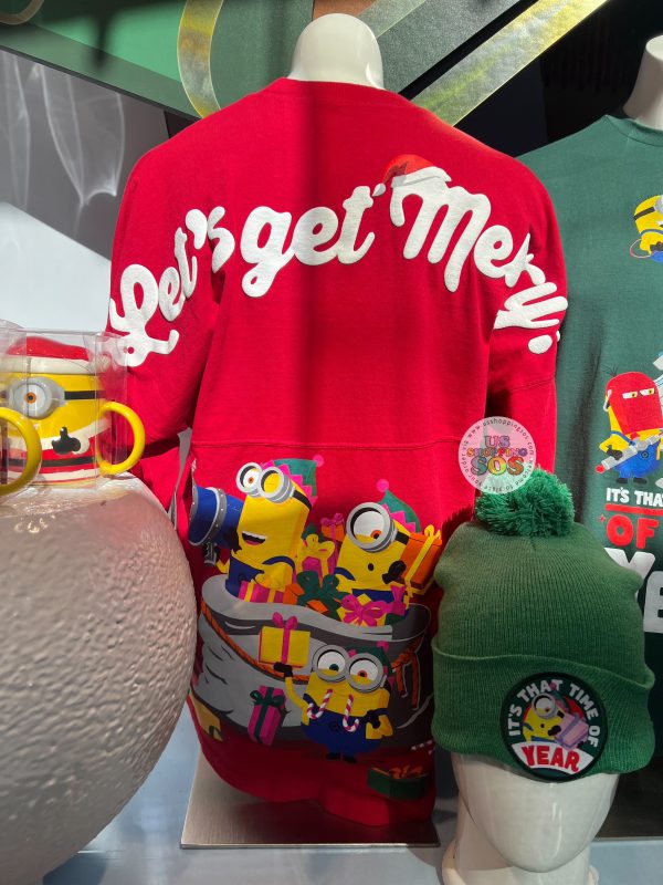 Universal Studios - Despicable Me Minions Christmas - Spirit Jersey “Let’s Get Merry” Red Pullover (Adult) Sale