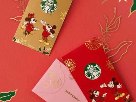 Starbucks China x Disney - Chinese New Year 2025 - 5S. Mickey & Minnie Red Envelopes Set of 3 (Pink Gold Red) For Discount