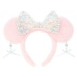 TDR - Minnie Mouse Sparking Sequin Ribbon & Beads Ear Headband Color Pink(Release Date: Dec 5, 2024) Online Sale