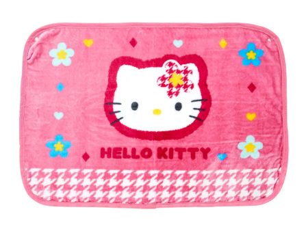 Japan Sanrio - Hello Kitty  Classical Houndstooth and Flowers  Blanket on Sale