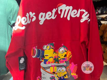 Universal Studios - Despicable Me Minions Christmas - Spirit Jersey “Let’s Get Merry” Red Pullover (Adult) Sale