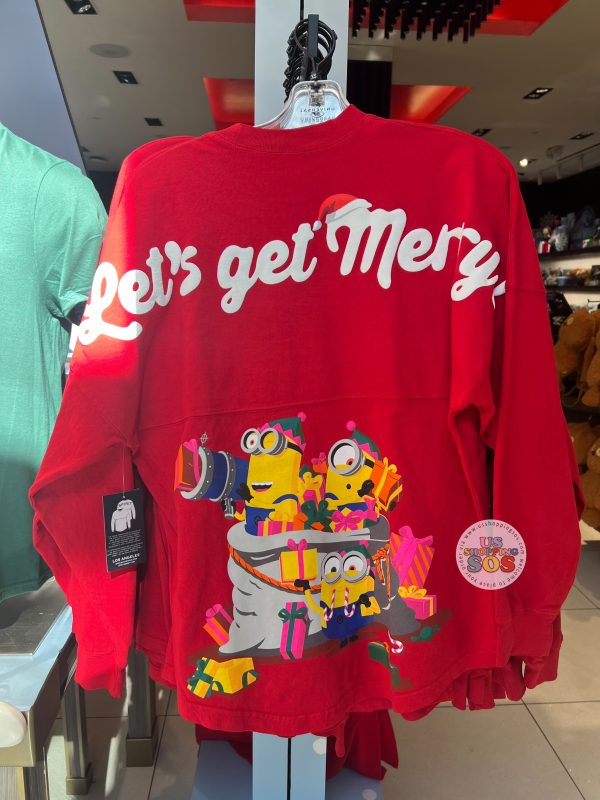 Universal Studios - Despicable Me Minions Christmas - Spirit Jersey “Let’s Get Merry” Red Pullover (Adult) Sale