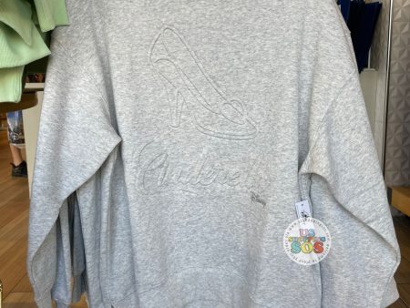 DLR WDW - Cinderella Glass Slipper Embossed Grey Pullover (Adult) For Discount