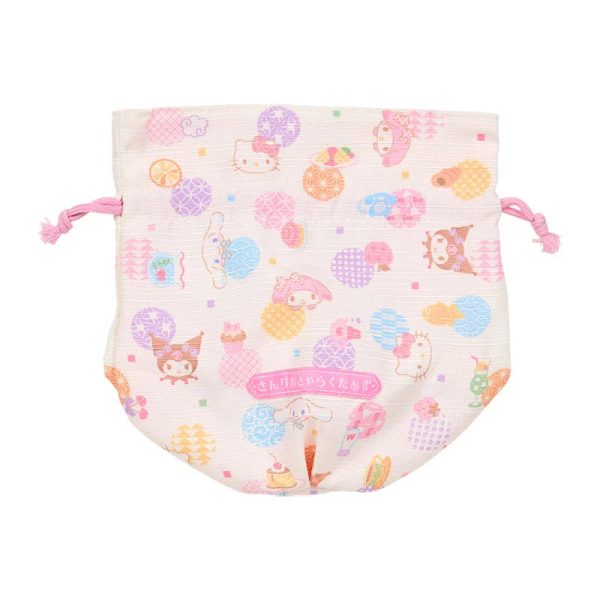 Japan Sanrio - Sanrio Characters Drawstring Bag (Nagoya Pastel) Hot on Sale