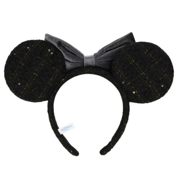 TDR - Minnie Mouse   Diamond Embossed  & Velvet Ear Headband Color: Black (Release Date: Nov 28, 2024) For Discount