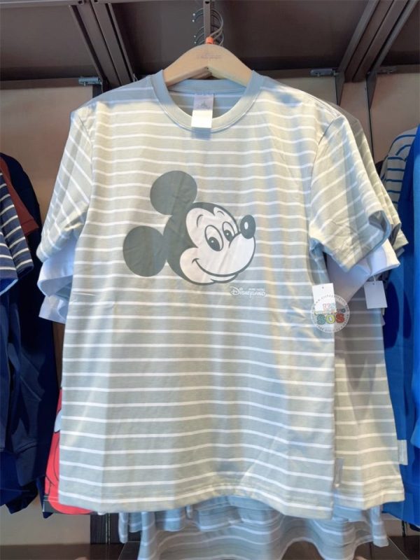 HKDL - Mickey Mouse Stripe T Shirt for Adults (Color: Grey) Supply