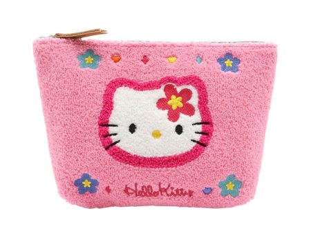 Japan Sanrio - Hello Kitty  Classical Houndstooth and Flowers  Sagara Embroidery Pouch For Cheap