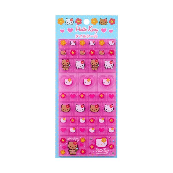 Japan Sanrio - Hello Kitty 90s Tile Sticker (Hibiscus) For Sale