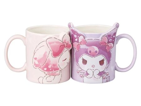 Japan Sanrio - My Melody & Kuromi Kiss Pair Mug Fashion