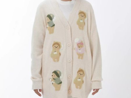 JDS - White Pooh x Winnie the Pooh Fruit Latte Color Long Sleeve Loungewear Cardigan for Adults (Release Date: Oct 29, 2024) Online Sale