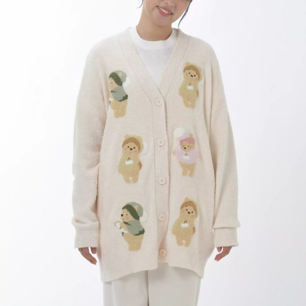 JDS - White Pooh x Winnie the Pooh Fruit Latte Color Long Sleeve Loungewear Cardigan for Adults (Release Date: Oct 29, 2024) Online Sale