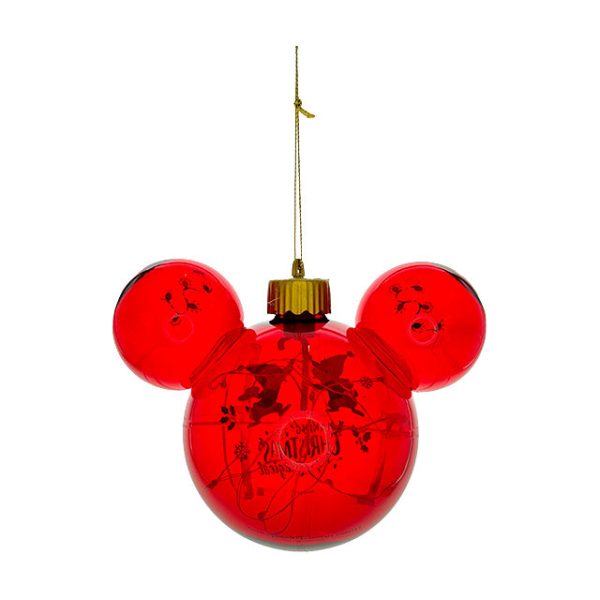 HKDL - Christmas 2024 Collection x Chip & Dale Mickey Mouse Head Shaped Light Up Glass Ornament Supply