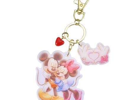 JDS - Mickey & Minnie Mouse  Hug & Smile  Keychain Hot on Sale