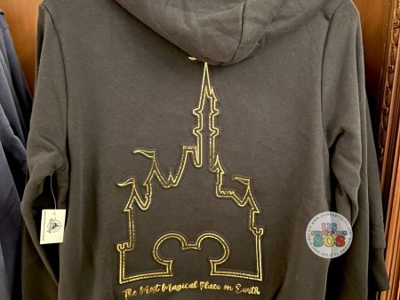 DLR WDW - Golden Mickey Icon Castle Black Hoodie Jacket (Adult) Cheap