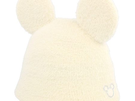 TDR Mickey & Minnie Mouse Fluffy & Warm 2024 Collection x Mickey Mouse Shaped Knitted Beanie for Aduls Color: White (Release Date: Oct 31, 2024) For Discount